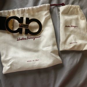 Ferragamo double Gancini 105” (36-42) black/gold